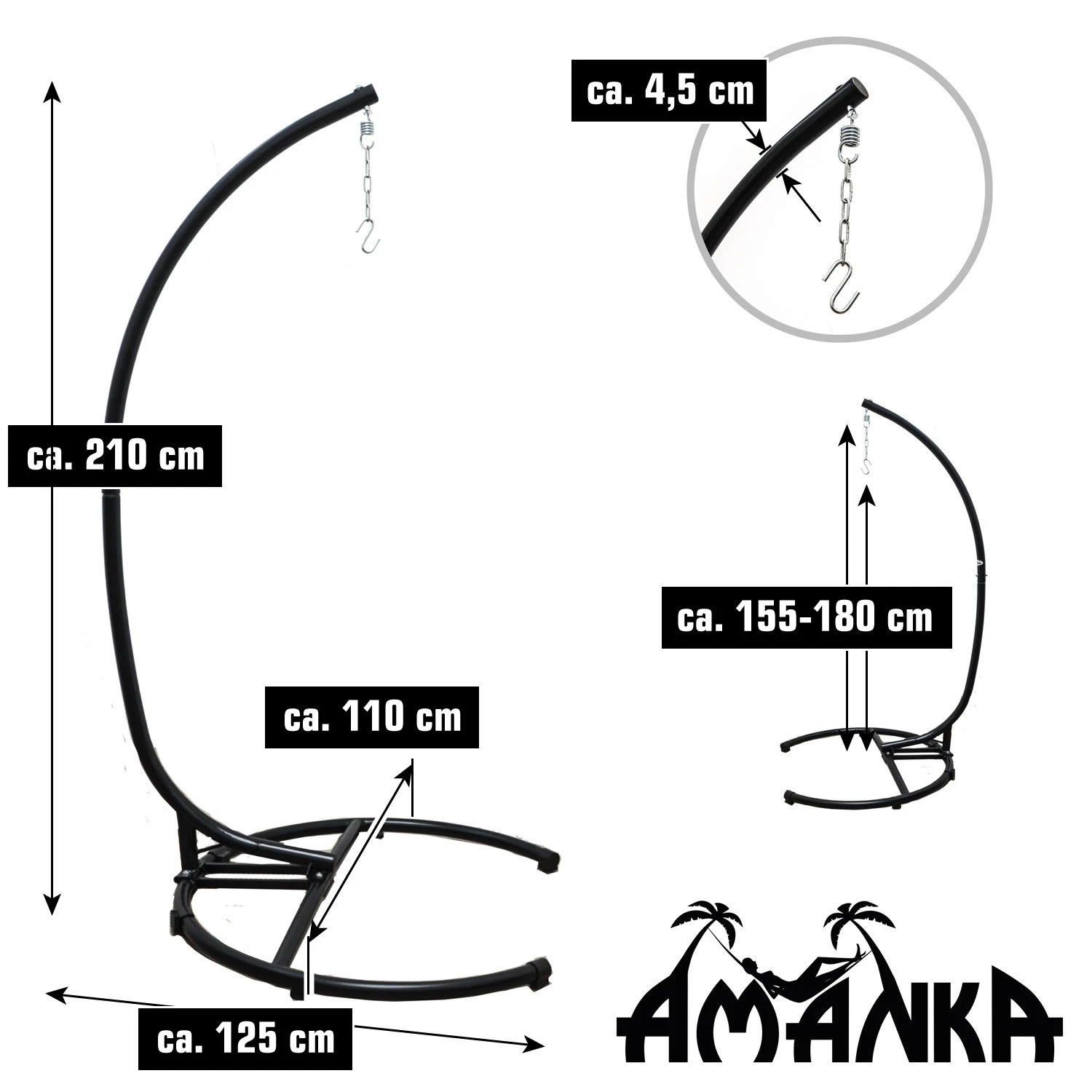 Hängestuhlgestell Sunlight In Schwarz 8 Hängestuhlgestell Sunlight In Schwarz – Bild 6