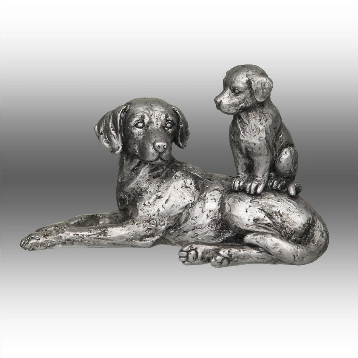 Hund Mit Welpe In Antiksilber 4 Hund Mit Welpe In Antiksilber – Bild 2