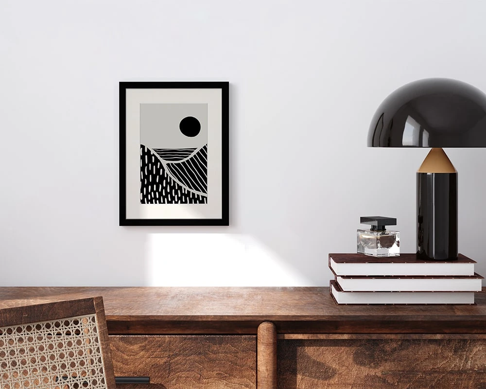 Wandbild " Boho Landschaft " In Schwarz 4 Wandbild " Boho Landschaft " In Schwarz – Bild 2