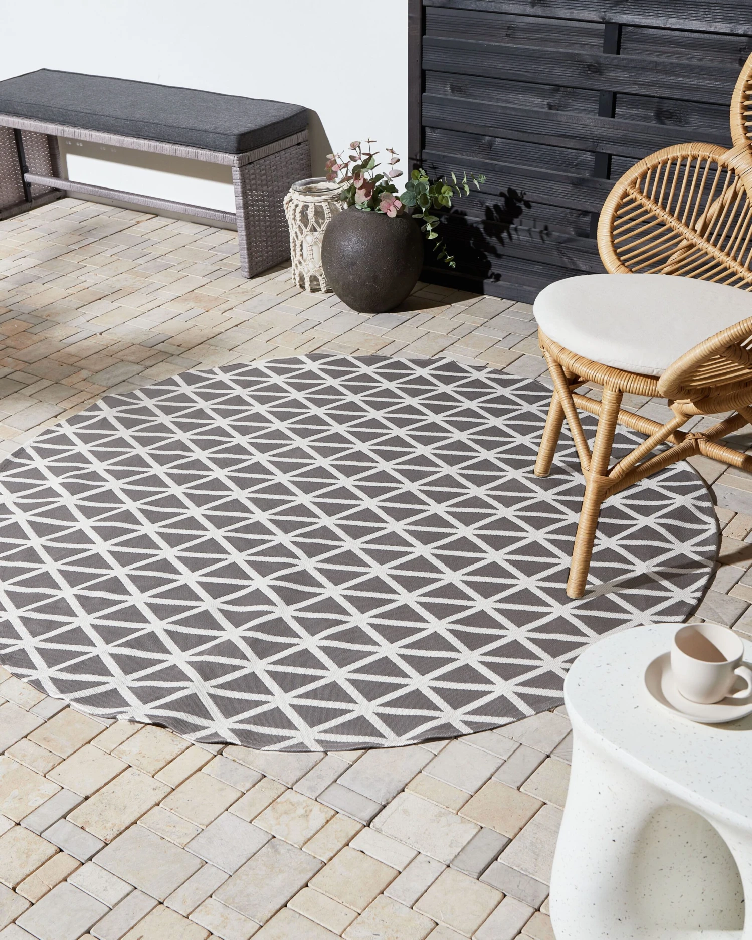 Outdoorteppich PANAJI In Grau/Weiß - (W) 160 X (L) 160 Cm 3 Outdoorteppich PANAJI In Grau/Weiß - (W) 160 X (L) 160 Cm – Bild 2