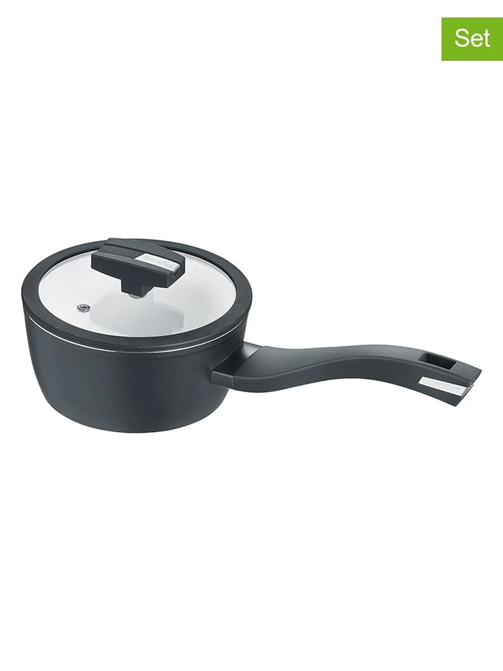 2tlg. Set: Stielkasserolle "Bain" In Schwarz/ Weiß - Ø 16 Cm 3 2tlg. Set: Stielkasserolle "Bain" In Schwarz/ Weiß - Ø 16 Cm