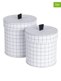 2er-Set: Aufbewahrungsboxen "Leonore" In Weiß