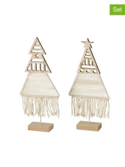 2er-Set: Dekoobjekte "Oletta" In Hellbraun - (B)14 X (H)30 Cm