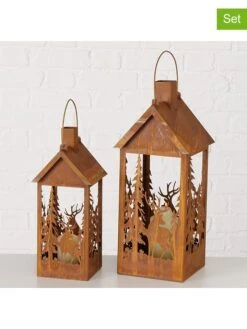 2er-Set: Laternen "Cervo" In Braun