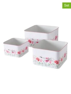 3er-Set: Aufbewahrungskisten "Melina" In Weiß