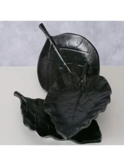 3er-Set: Dekoschalen "Blatt" In Schwarz - (L)27 X (B)20 Cm -Allgemeiner Haushaltswarenladen boltze 3er set dekoschalen blatt in schwarz l 27 x b 20 cm 4