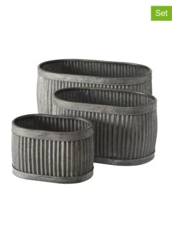 3er-Set: Pflanztöpfe "Dalia" In Grau