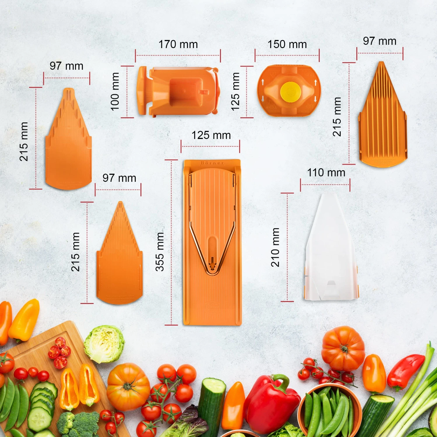 Gemüsehobel V3 TrendLine Profi Set In Orange 7 Gemüsehobel V3 TrendLine Profi Set In Orange – Bild 5