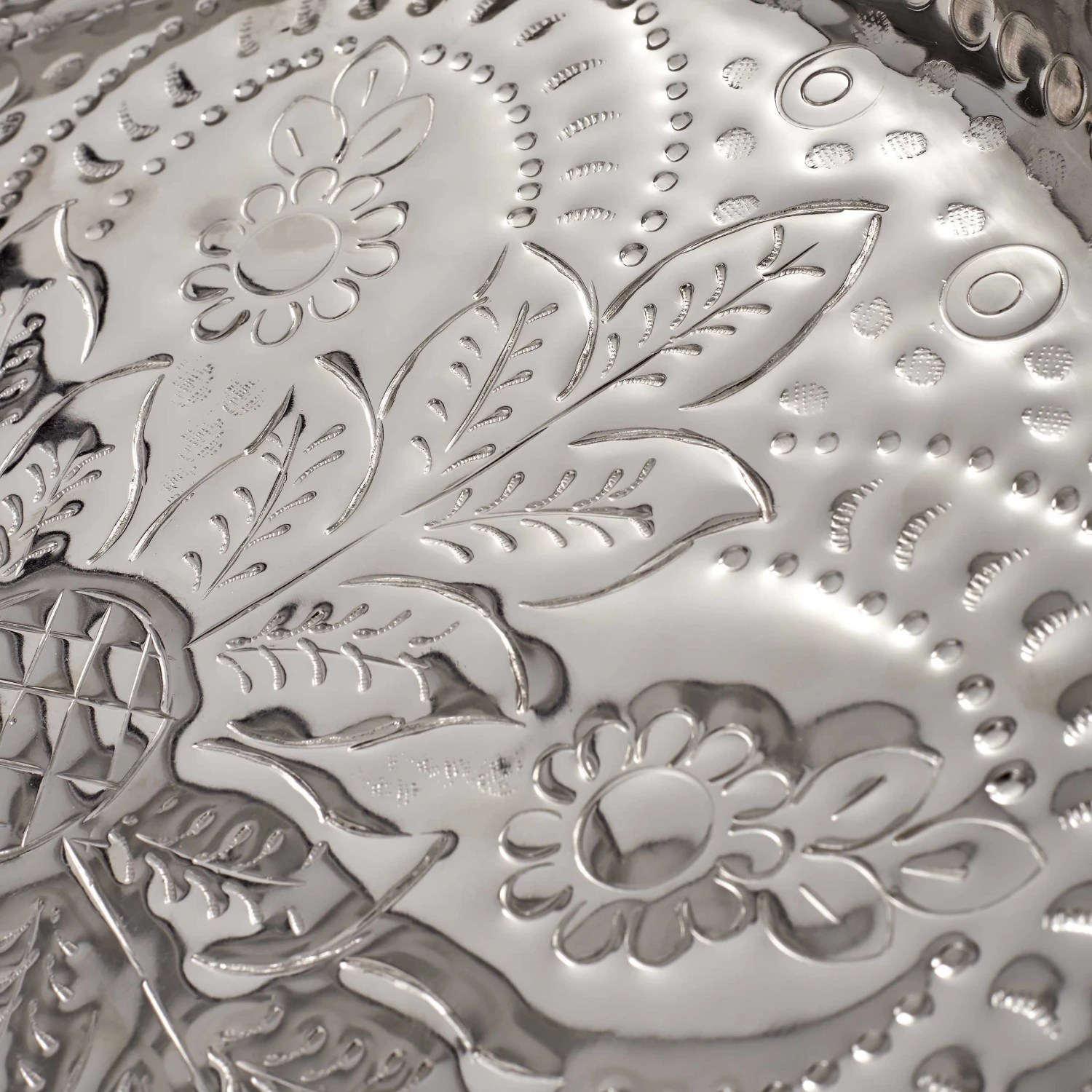 Deko-Teller Floral Ø37cm ORIENTAL LOUNGE In Silber 5 Deko-Teller Floral Ø37cm ORIENTAL LOUNGE In Silber – Bild 3