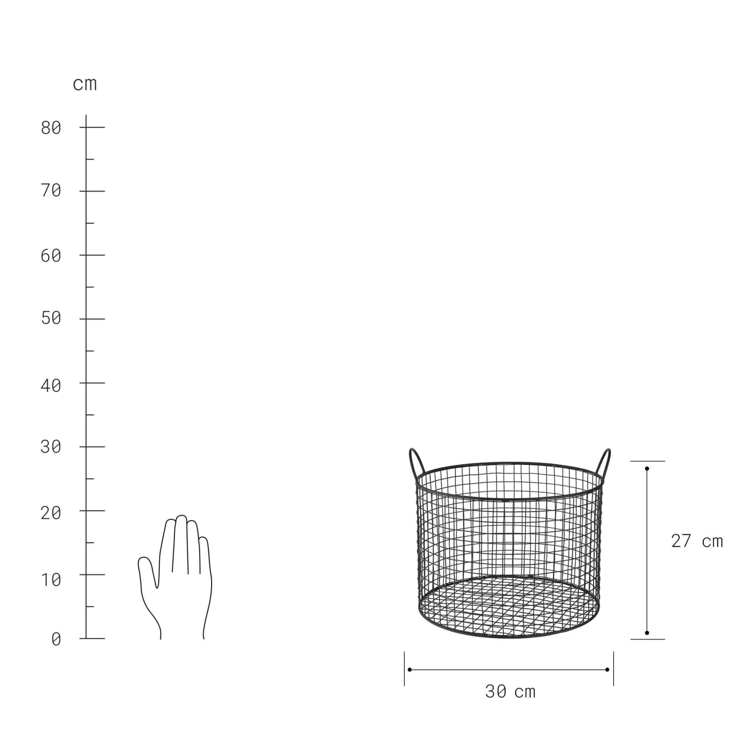 Korb Rund Ø30cm HOOP In Schwarz 5 Korb Rund Ø30cm HOOP In Schwarz – Bild 3