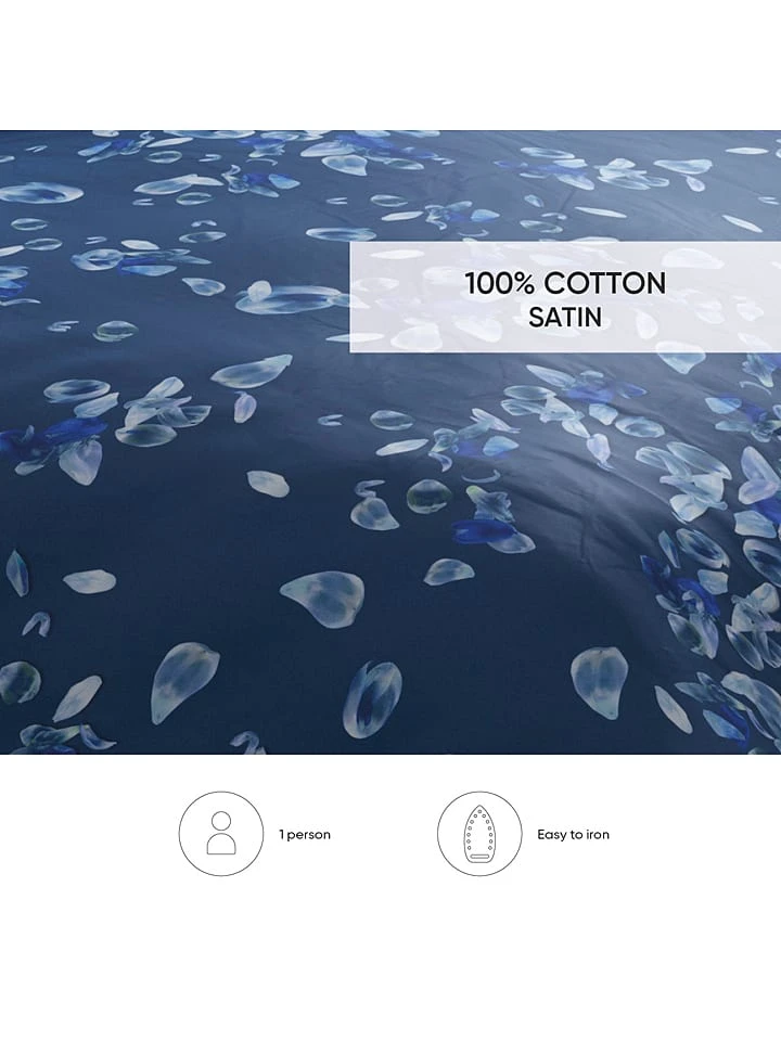 Cacharel Satin-Bettwäsche-Set "Aurore" In Blau 8 Cacharel Satin-Bettwäsche-Set "Aurore" In Blau – Bild 6