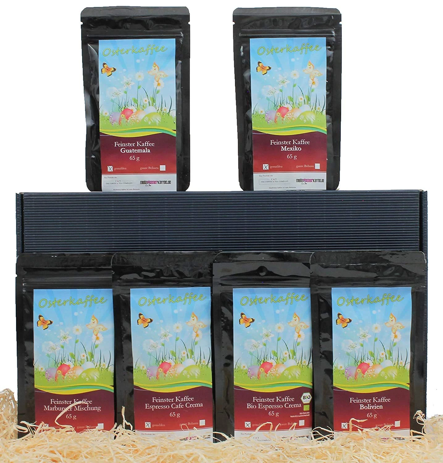 Osterkaffee Geschenkset - 5 X 200g Ganze Bohnen 5 Osterkaffee Geschenkset - 5 X 200g Ganze Bohnen – Bild 3