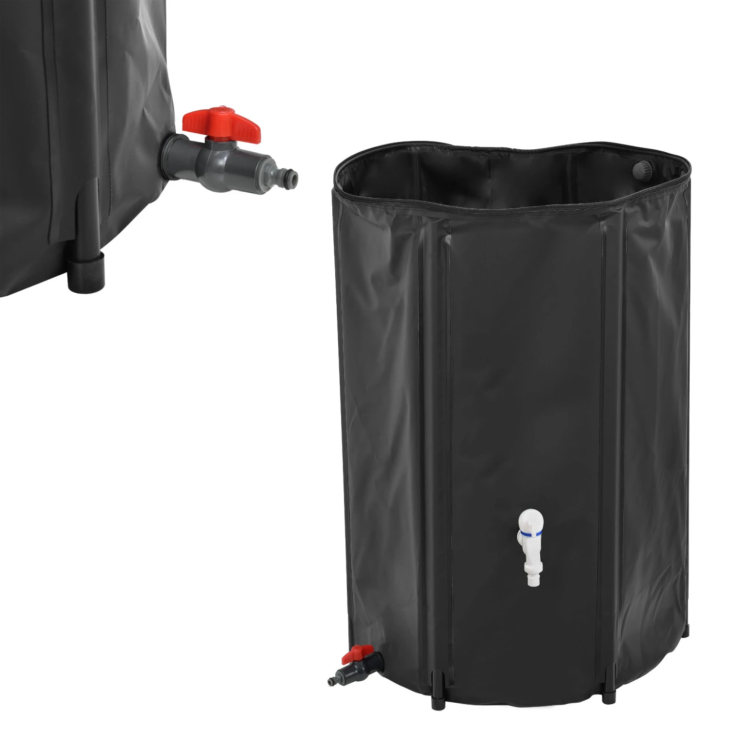 Regenwassertank In Schwarz (V)250l (D)80cm (H)98cm 4 Regenwassertank In Schwarz (V)250l (D)80cm (H)98cm – Bild 2