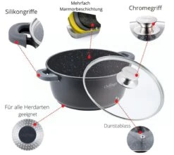 Aluguss Kochtopf Ø36cm Mit Glasdeckel In Schwarz 11 Aluguss Kochtopf Ø36cm Mit Glasdeckel In Schwarz -Allgemeiner Haushaltswarenladen cheffinger aluguss kochtopf o36cm mit glasdeckel in schwarz 4