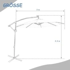 300cm Sonnenschirm Mit LED In Blau 9 300cm Sonnenschirm Mit LED In Blau -Allgemeiner Haushaltswarenladen costway 300cm sonnenschirm mit led in blau 3