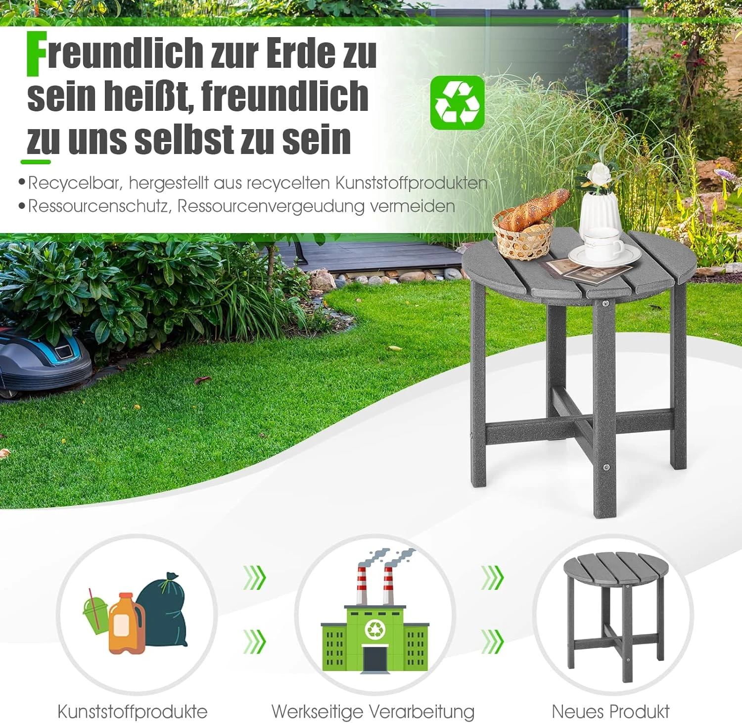 Beistelltisch HDPE In Grau 5 Beistelltisch HDPE In Grau – Bild 3