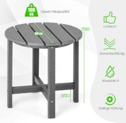 Beistelltisch HDPE In Grau 11 Beistelltisch HDPE In Grau -Allgemeiner Haushaltswarenladen costway beistelltisch hdpe in grau 4