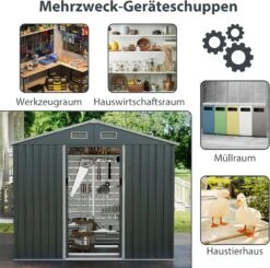 Geräteschuppen 7,17 M³ Türgröße: 75,5*156m In Grau 9 Geräteschuppen 7,17 M³ Türgröße: 75,5*156m In Grau -Allgemeiner Haushaltswarenladen costway gerateschuppen 7 17 m3 turgrosse 75 5 156m in grau 2