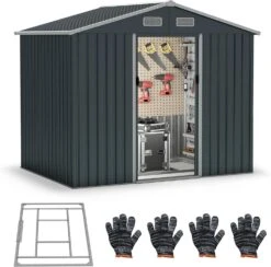 Geräteschuppen 7,17 M³ Türgröße: 75,5*156m In Grau