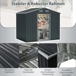 Geräteschuppen 7,17 M³ Türgröße: 75,5*156m In Grau 10 Geräteschuppen 7,17 M³ Türgröße: 75,5*156m In Grau -Allgemeiner Haushaltswarenladen costway gerateschuppen 7 17 m3 turgrosse 75 5 156m in grau 3