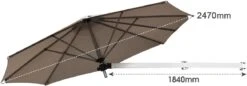 Ø247cm Sonnenschirm Wandmontiert In Braun -Allgemeiner Haushaltswarenladen costway o247cm sonnenschirm wandmontiert in braun 4