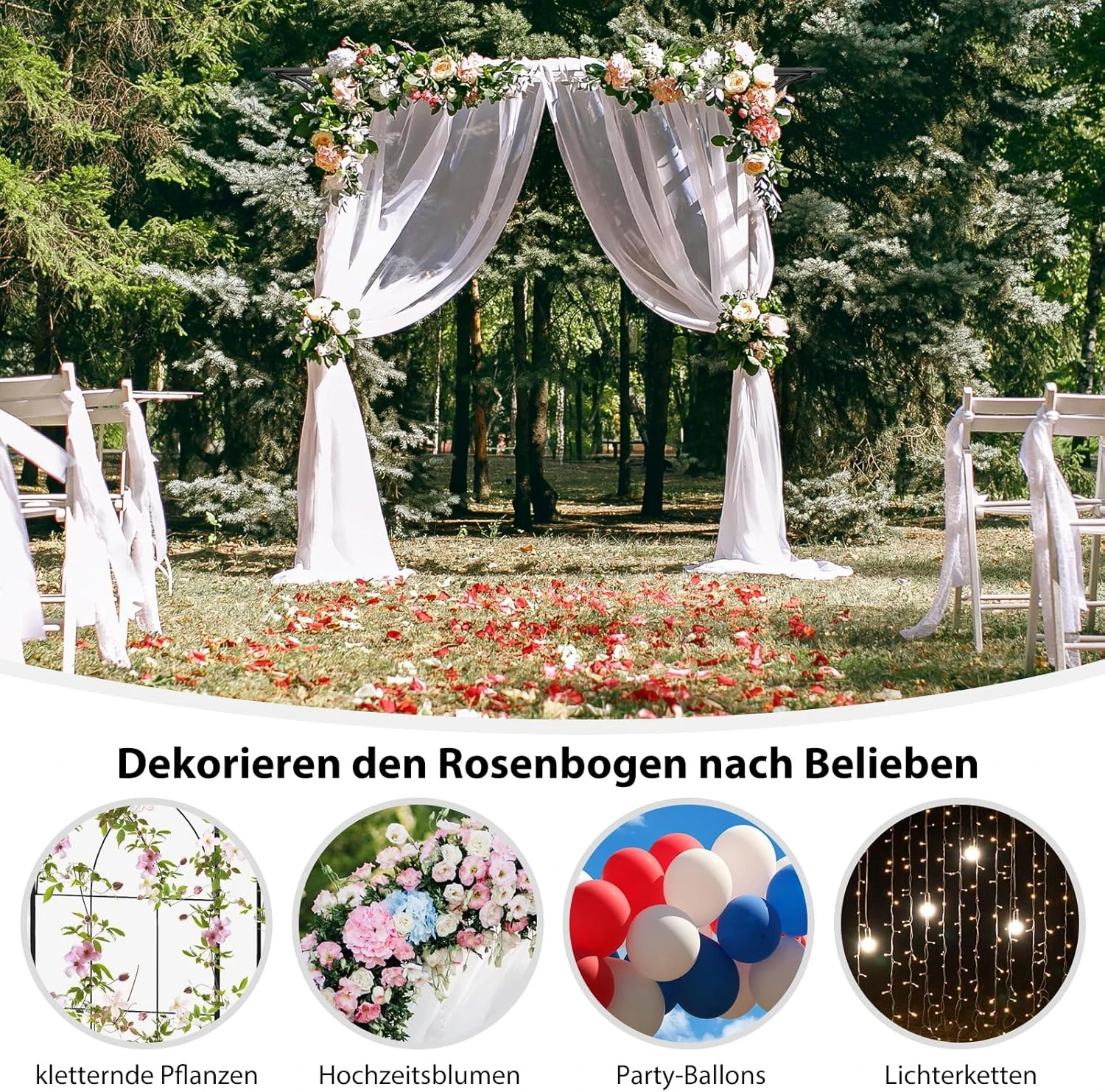 Rosenbogen Metall 206cm In Schwarz 6 Rosenbogen Metall 206cm In Schwarz – Bild 4