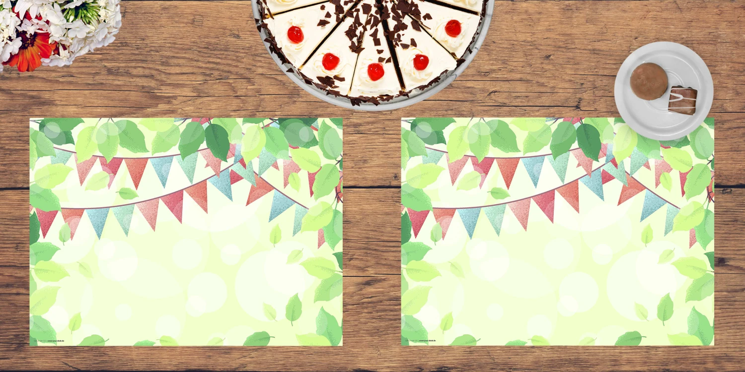 Tischsets I Platzsets Abwaschbar - Gartenparty Illustration - Aus Erstklassigem Vinyl (Kunststoff Ð BPA-frei) - 4 Stück - 44 X 32 Cm - Rutschfeste Tischdekoration 5 Tischsets I Platzsets Abwaschbar - Gartenparty Illustration - Aus Erstklassigem Vinyl (Kunststoff Ð BPA-frei) - 4 Stück - 44 X 32 Cm - Rutschfeste Tischdekoration – Bild 3