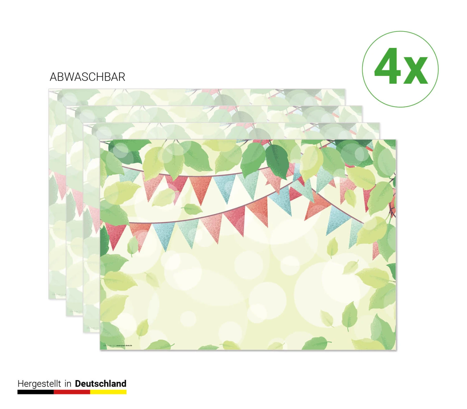 Tischsets I Platzsets Abwaschbar - Gartenparty Illustration - Aus Erstklassigem Vinyl (Kunststoff Ð BPA-frei) - 4 Stück - 44 X 32 Cm - Rutschfeste Tischdekoration 6 Tischsets I Platzsets Abwaschbar - Gartenparty Illustration - Aus Erstklassigem Vinyl (Kunststoff Ð BPA-frei) - 4 Stück - 44 X 32 Cm - Rutschfeste Tischdekoration – Bild 4