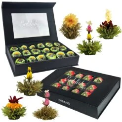 2x 18er Magnet-Präsentbox ErblühTee Grüner Tee "Fruity Flavor" + Weißer Tee