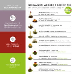 MIXED Geschenkset Teeblumen 6er Box Mit Teekanne 500ml (Grüner/Weißer/Schwarzer) -Allgemeiner Haushaltswarenladen creano mixed geschenkset teeblumen 6er box mit teekanne 500ml gruner weisser schwarzer 2