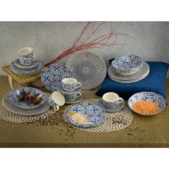 CreaTable Marrakesch BLUE Kombiservice 30 Teilig In Weiß/blau -Allgemeiner Haushaltswarenladen creatable creatable marrakesch blue kombiservice 30 teilig in weiss blau 3
