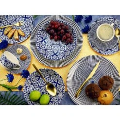 CreaTable Marrakesch BLUE Kombiservice 30 Teilig In Weiß/blau -Allgemeiner Haushaltswarenladen creatable creatable marrakesch blue kombiservice 30 teilig in weiss blau 8