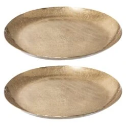 Deko-Teller Aus Metall In Champagner