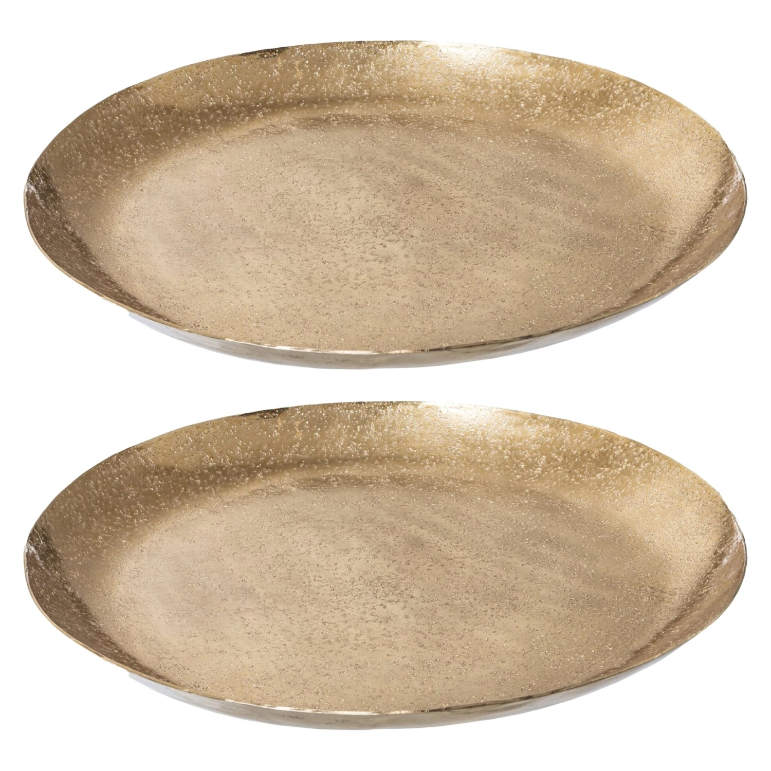 Deko-Teller Aus Metall In Champagner 3 Deko-Teller Aus Metall In Champagner