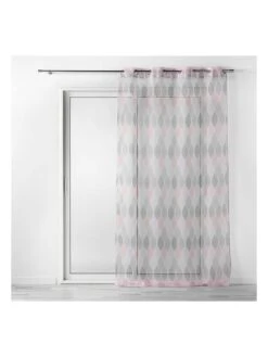 Gardine "Winter" In Rosa/ Grau