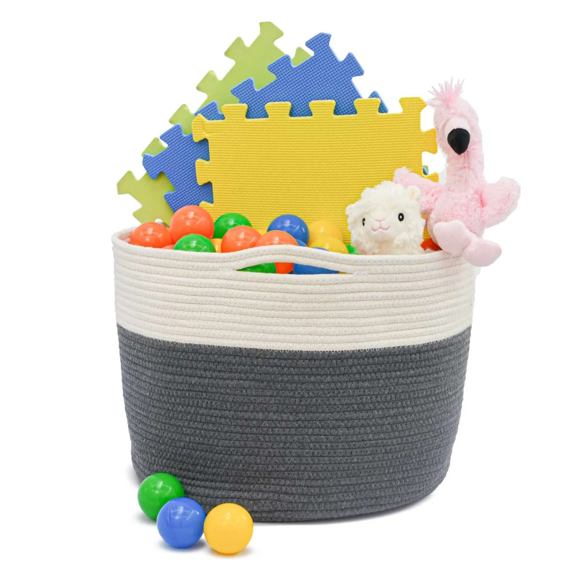 35l Baumwoll Seilkorb Ø39x30cm In Bunt 3 35l Baumwoll Seilkorb Ø39x30cm In Bunt