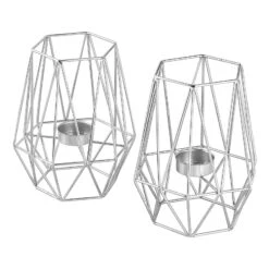 2 Er-Set Teelicht-/ Kerzenhalter Vintage Big In Silber