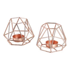 2 Er-Set Teelicht-/ Kerzenhalter Vintage Small In Kupfer