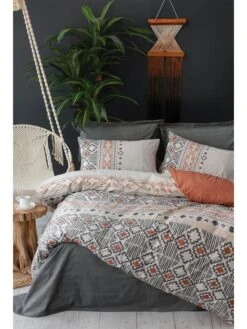 Renforcé-Bettwäsche-Set "Vita" In Weiß/ Braun