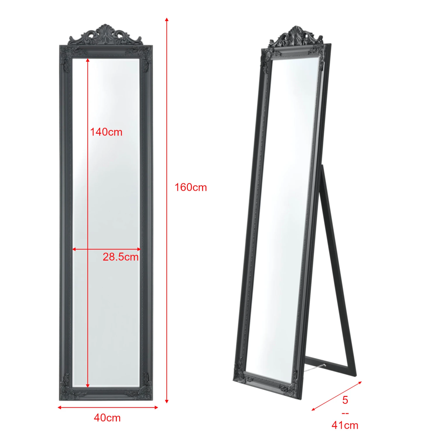 Standspiegel Arezzo In Grau (H)160cm (B)5cm (L)40cm 7 Standspiegel Arezzo In Grau (H)160cm (B)5cm (L)40cm – Bild 5