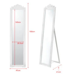 Standspiegel Arezzo In Weiß (H)160cm (B)5cm (L)40cm 13 Standspiegel Arezzo In Weiß (H)160cm (B)5cm (L)40cm -Allgemeiner Haushaltswarenladen en casa standspiegel arezzo in weiss h 160cm b 5cm l 40cm 4