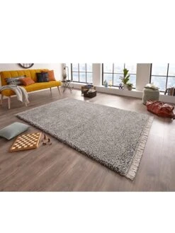 Hochflor-Teppich "Aloe" In Grau 8 Hochflor-Teppich "Aloe" In Grau -Allgemeiner Haushaltswarenladen freundin home collection hochflor teppich aloe in grau 2