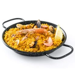 Paella Pfanne Emailliert In Schwarz - D: 38cm -Allgemeiner Haushaltswarenladen gaumenkick paella pfanne emailliert in schwarz d 38cm 1