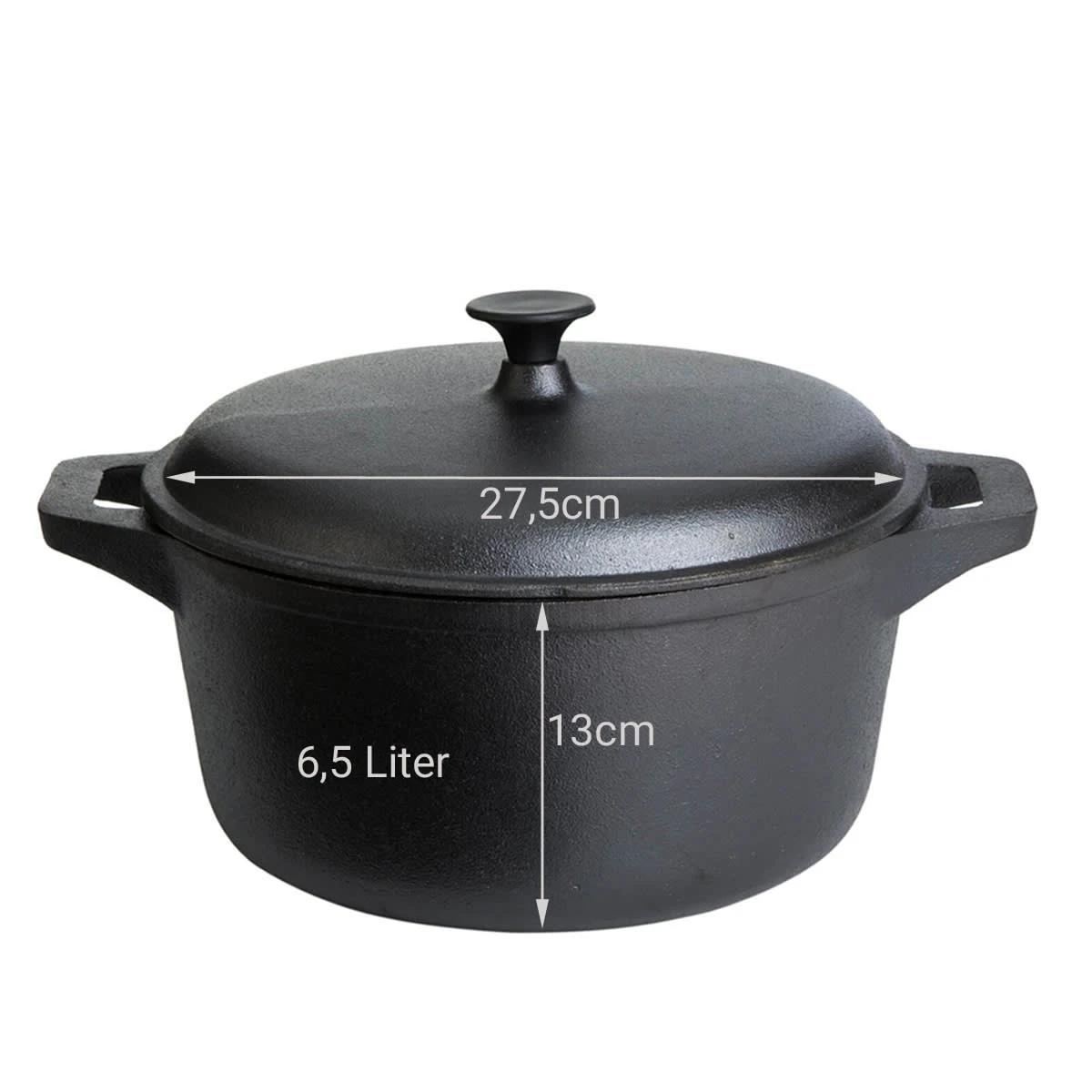 Schmortopf Gusseisen In Schwarz - 27,5cm 4 Schmortopf Gusseisen In Schwarz - 27,5cm – Bild 2
