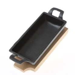 Servierpfanne Gusseisenmit 2 Griffen In Schwarz - L: 15,5cm