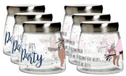 Vorratsglas Faultier 6 Stück In Bunt - 1000 Ml