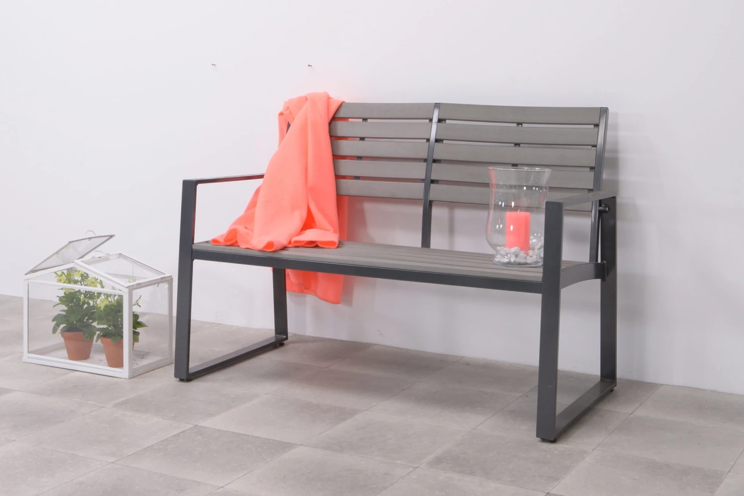 Gartenbank DETROIT Aluminiumgestell M. Polywood In Farbe Carbon-Grey 4 Gartenbank DETROIT Aluminiumgestell M. Polywood In Farbe Carbon-Grey – Bild 2