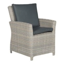 Gartensessel VANCOUVER In Farbe Natur-grau / Polster Anthrazit