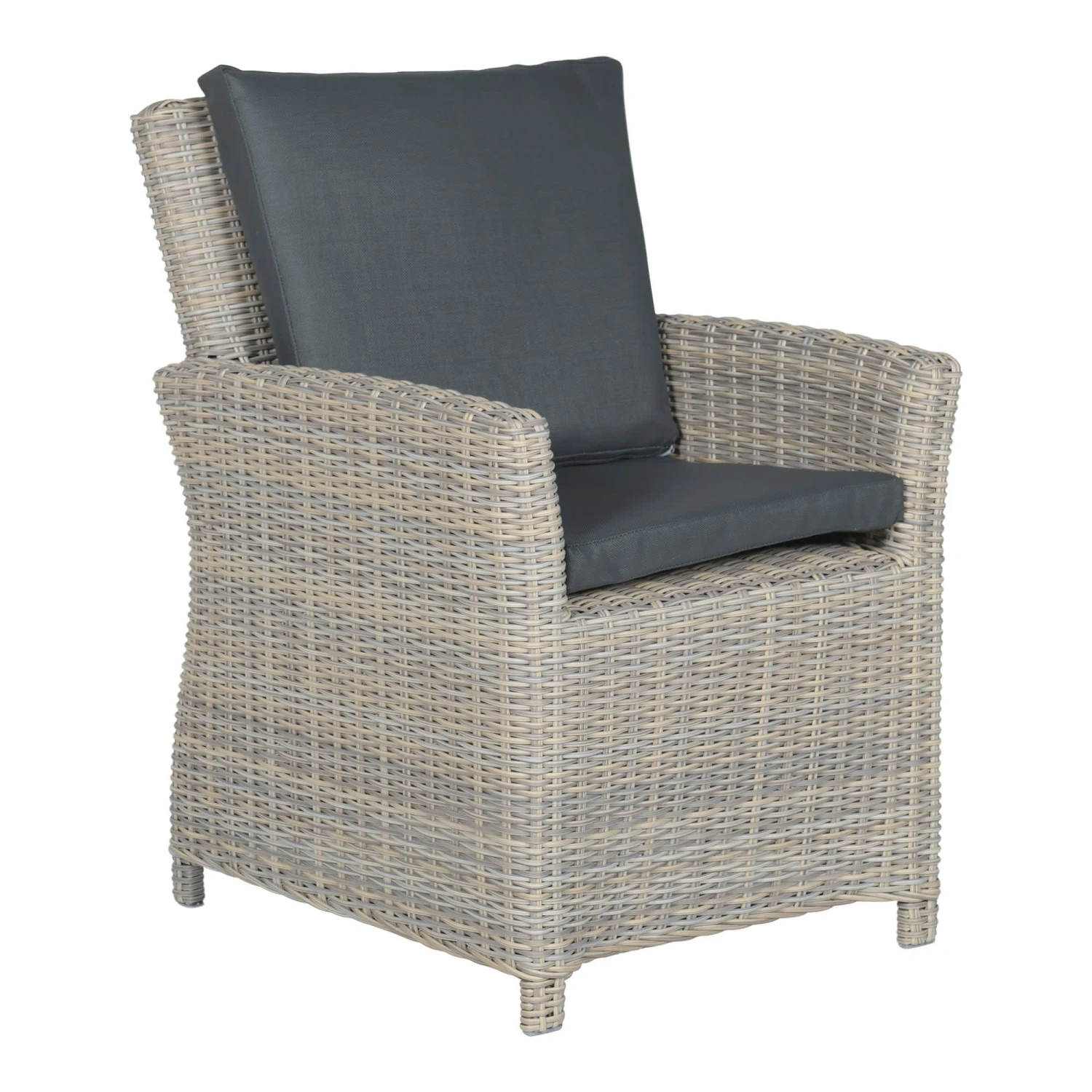 Gartensessel VANCOUVER In Farbe Natur-grau / Polster Anthrazit 3 Gartensessel VANCOUVER In Farbe Natur-grau / Polster Anthrazit