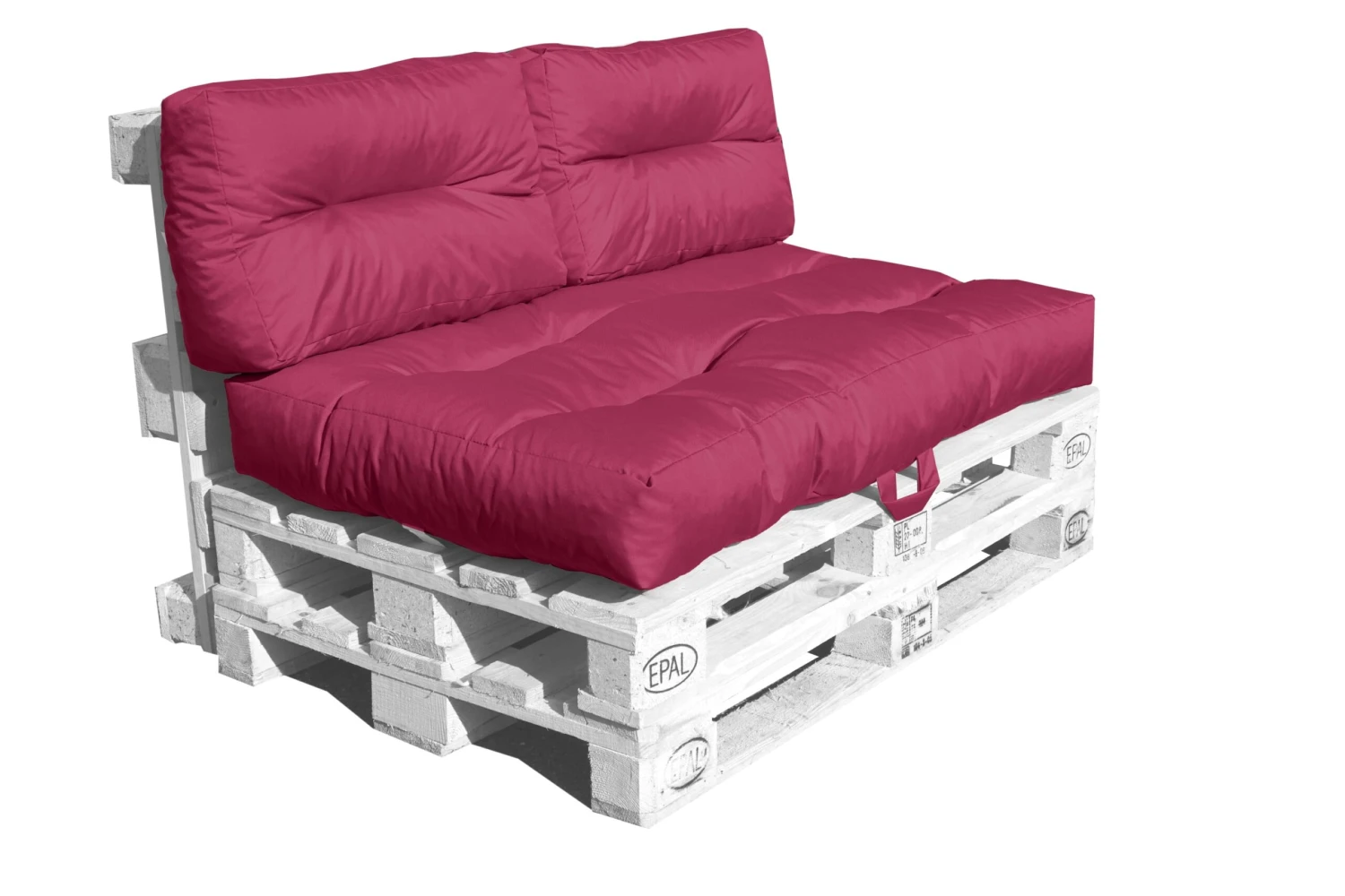 Outdoor Palettenkissen Set MONSUN, Wasserfest, Farbe Beere 3 Outdoor Palettenkissen Set MONSUN, Wasserfest, Farbe Beere